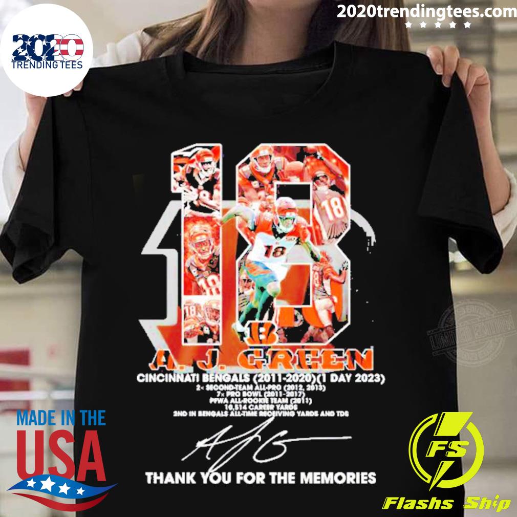 A. J. Green Cincinnati Bengals 2011 – 2020 Thank You For The Memories  Signature shirt, hoodie, sweater, long sleeve and tank top