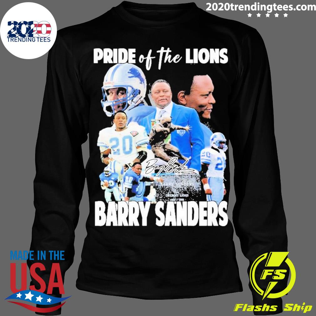 Barry Sanders 20 Detroit Lions Signature T-Shirt - TeeNavi