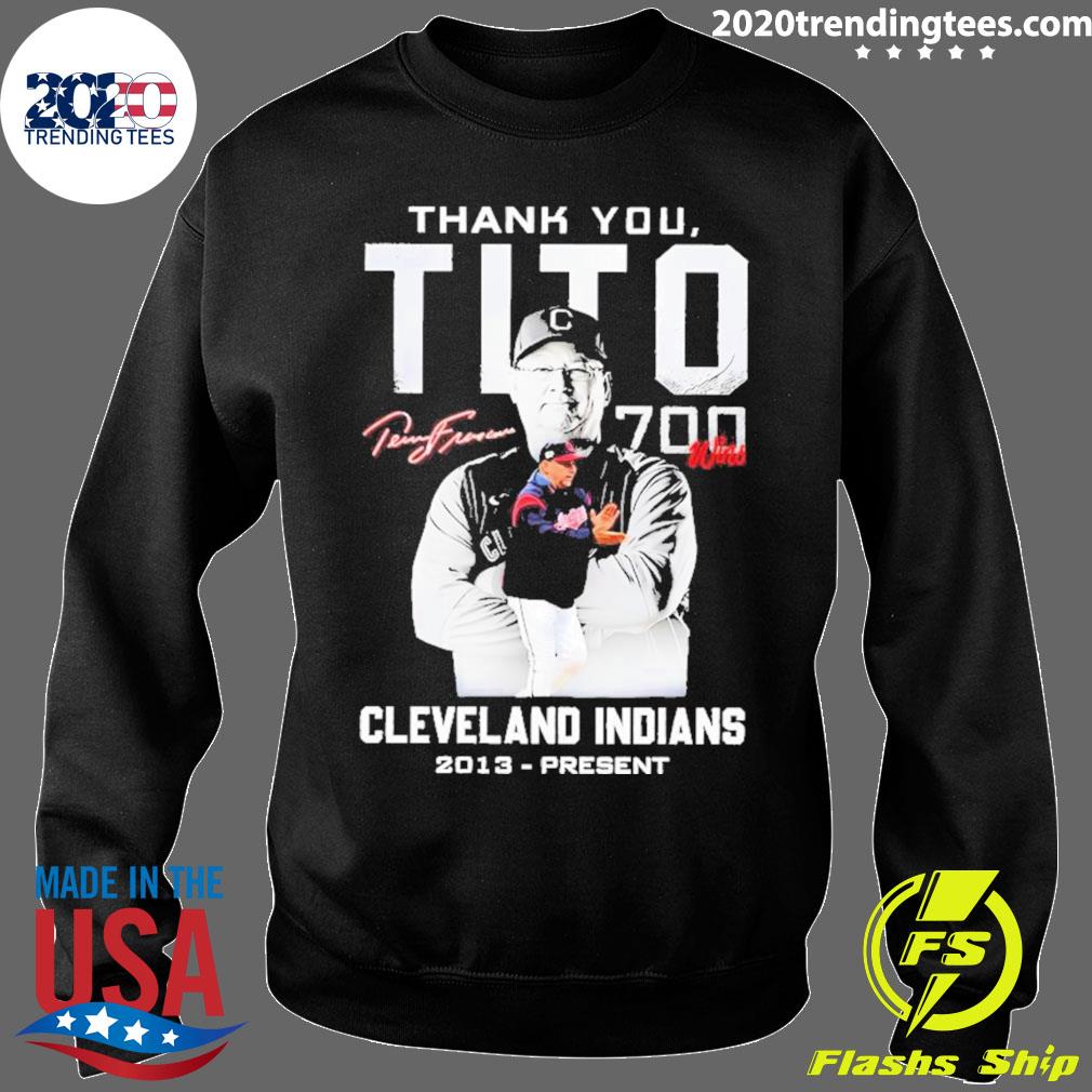 Thank You Tito 700 Wins In Cleveland Indians Signature Shirt