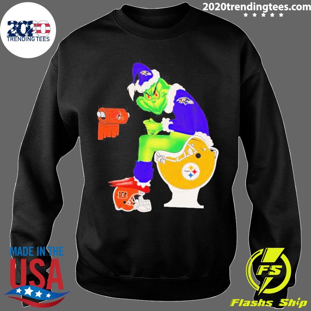 Official Grinch baltimore ravens shit on Pittsburgh Steelers T-shirt,  hoodie, tank top, sweater and long sleeve t-shirt