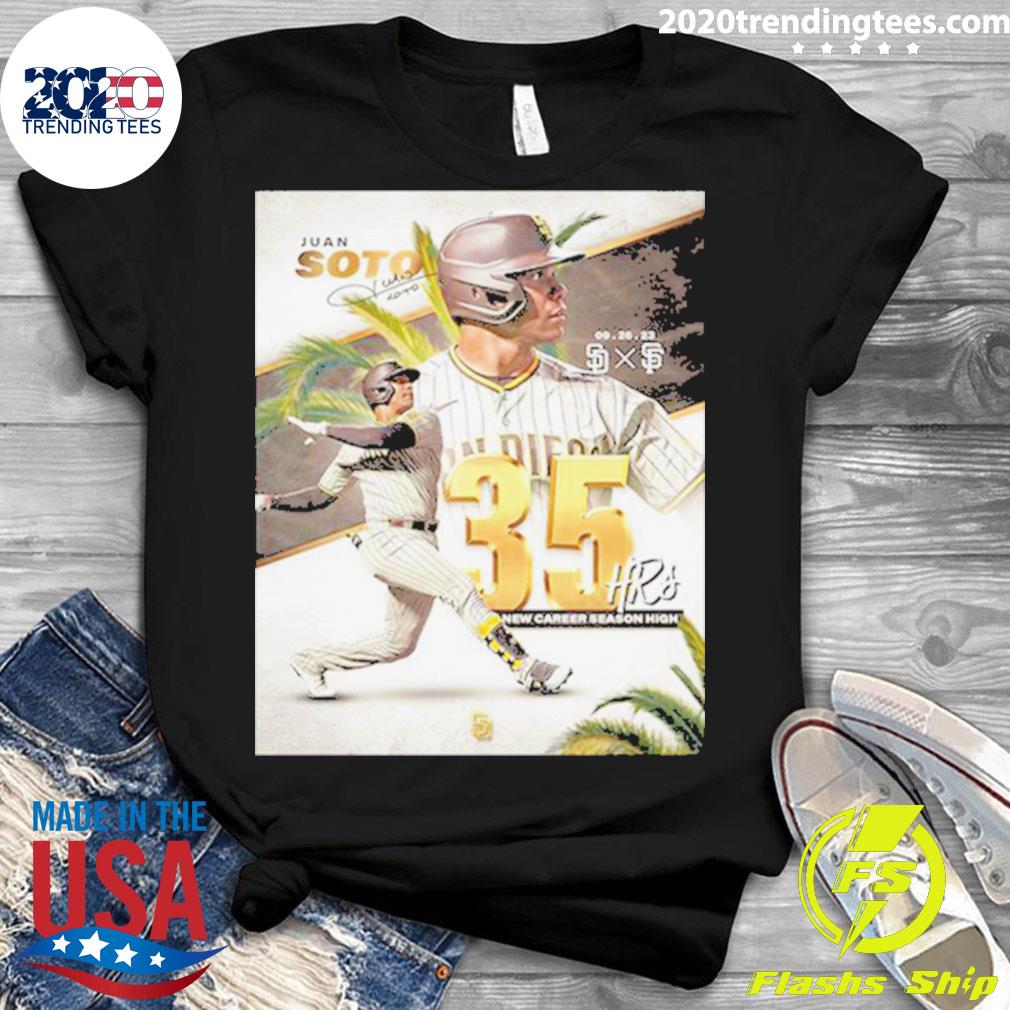 Juan Soto San Diego Padres Signature 35 Hrs New Career Season High T Shirt