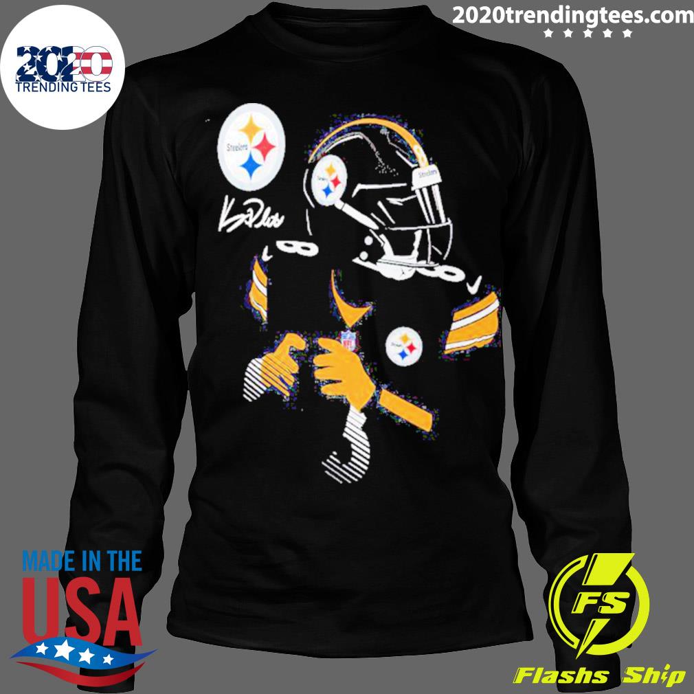 : Long Sleeve Black Steelers Pickett Text Pic T-Shirt