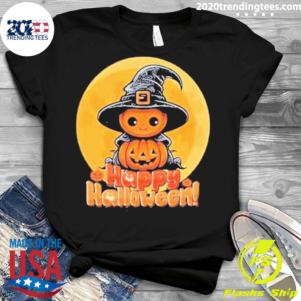 Pumpkin Witch hat Pittsburgh Steelers logo Happy Halloween shirt