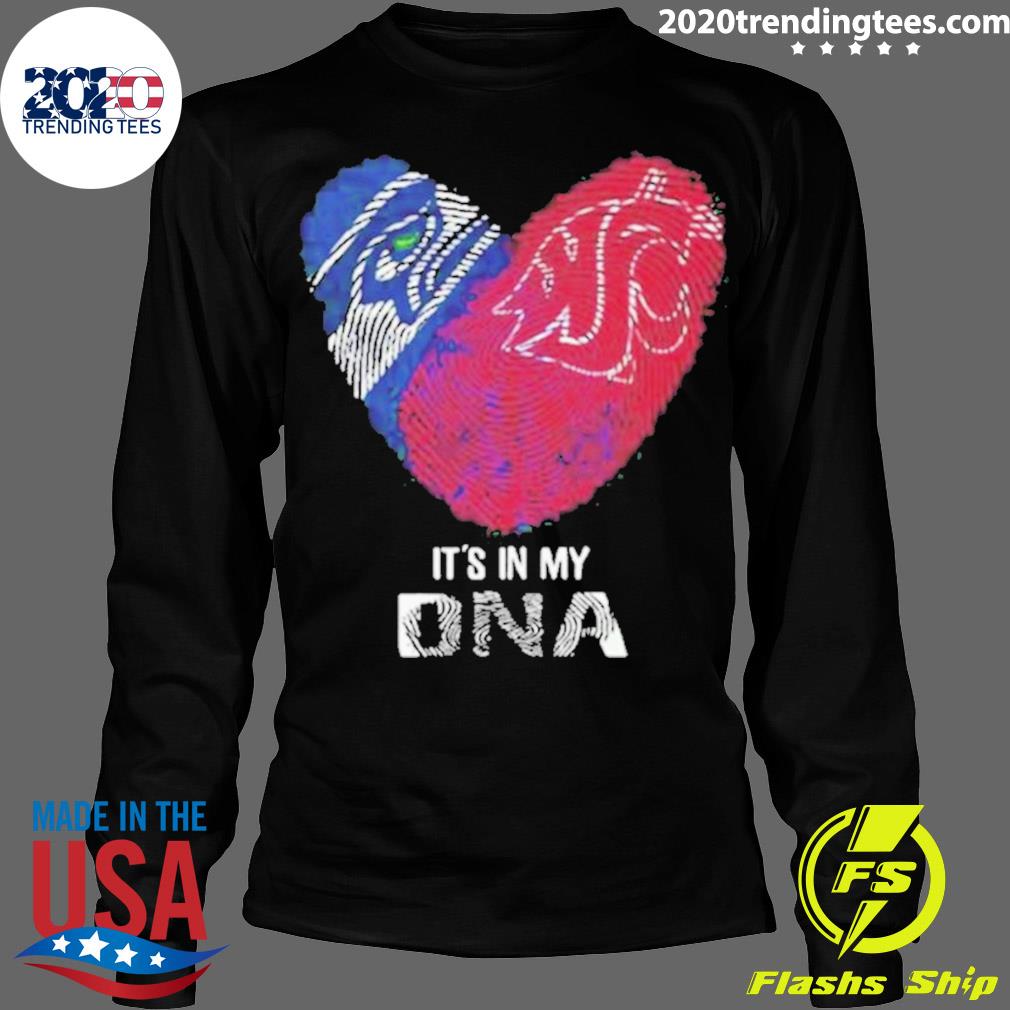 Seattle Seahawks And Washington State Heart It's In My DNA 2023 Shirt,  hoodie, sweater, long sleeve and tank top