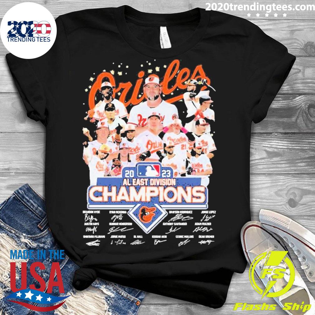 Team Baltimore Orioles Champions Al East Division 2023 Signatures T Shirt