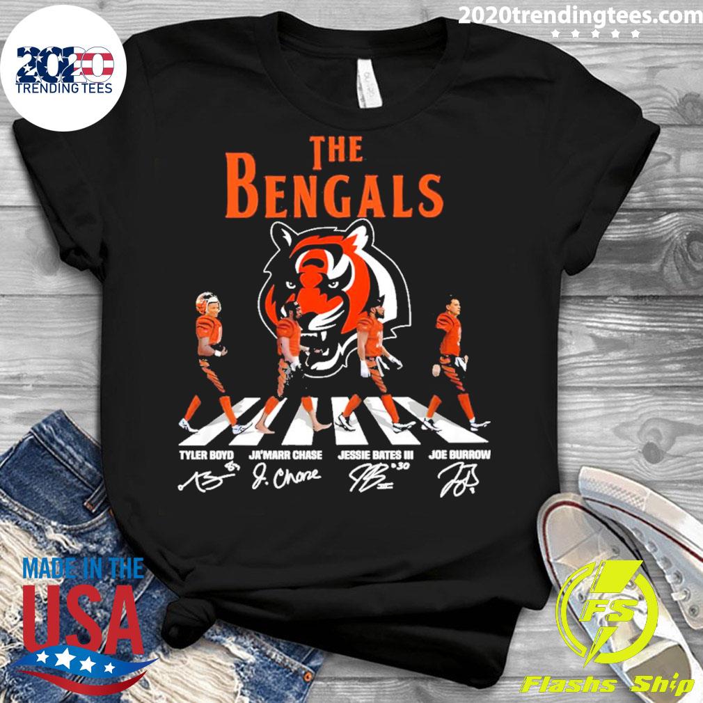 Official the Bengals Walk Abbey Road Signatures T-shirt - 2020 Trending Tees