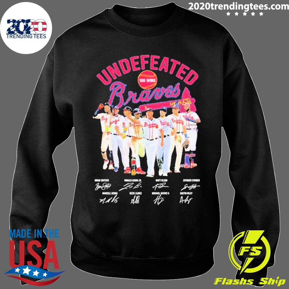 Undefeated Perfect 100 Wins Atlanta Braves Signatures T Shirt