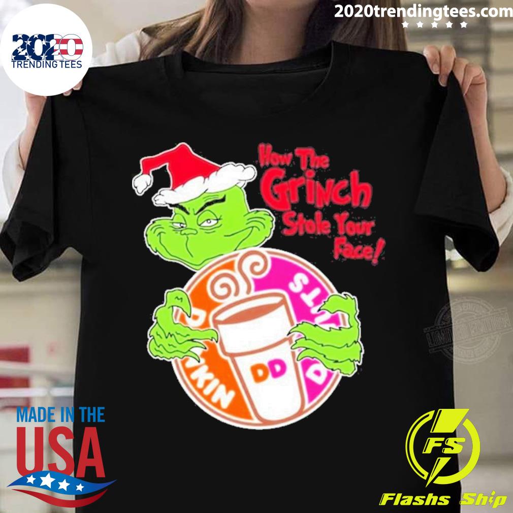 Dunkin Donuts How The Grinch Stole Your Face Christmas T-shirt