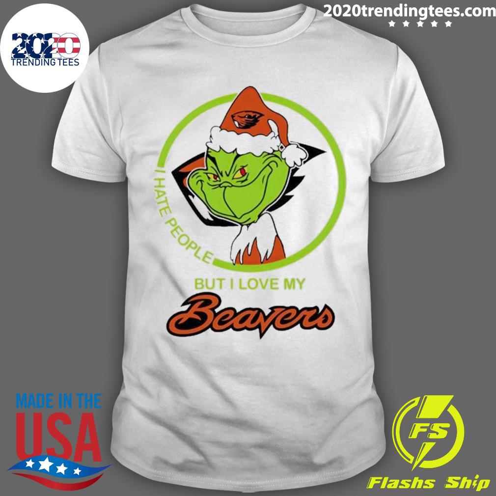 Grinch I hate people but I love my Beavers Christmas T-shirt