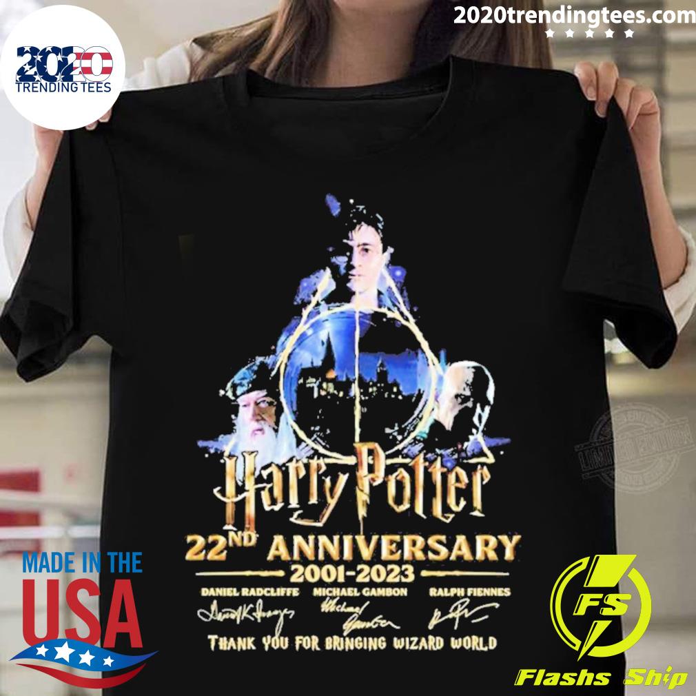 Harry Potter 22nd Anniversary 2001-2023 Thank You For Bringing Wizard World Signatures T-shirt