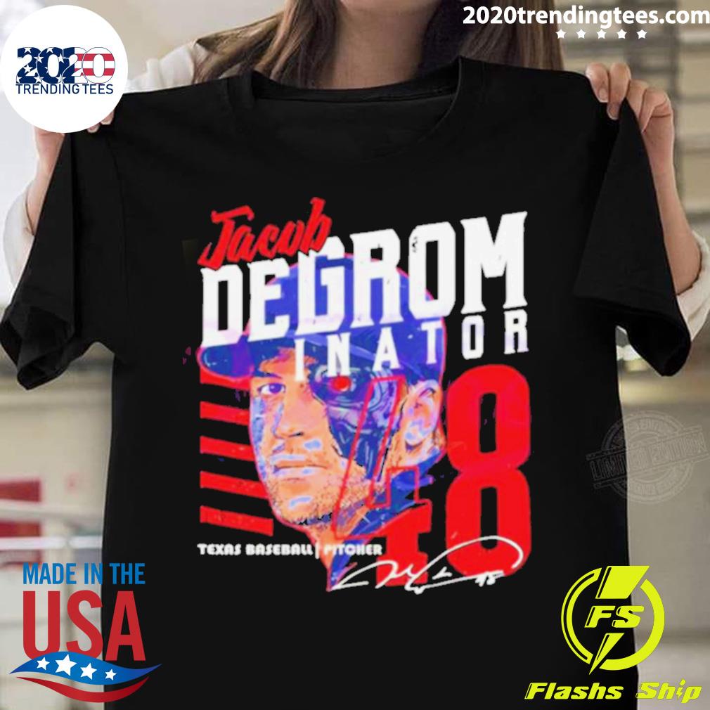 Jacob Degrom Inator Texas Degrominator Machine Signature T-shirt