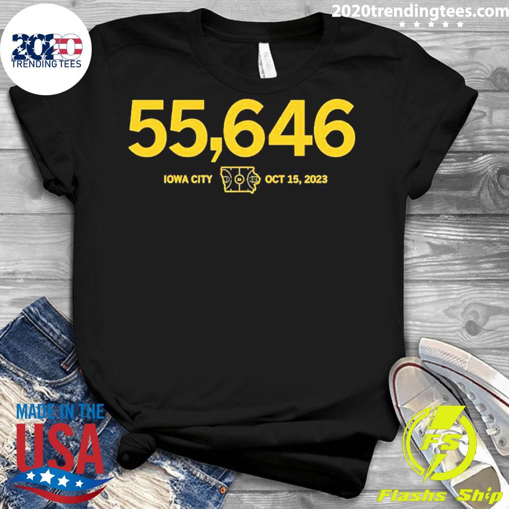 Official 55646 Iowa City Oct 15 2023 T-shirt - 2020 Trending Tees, image size:1010x1010