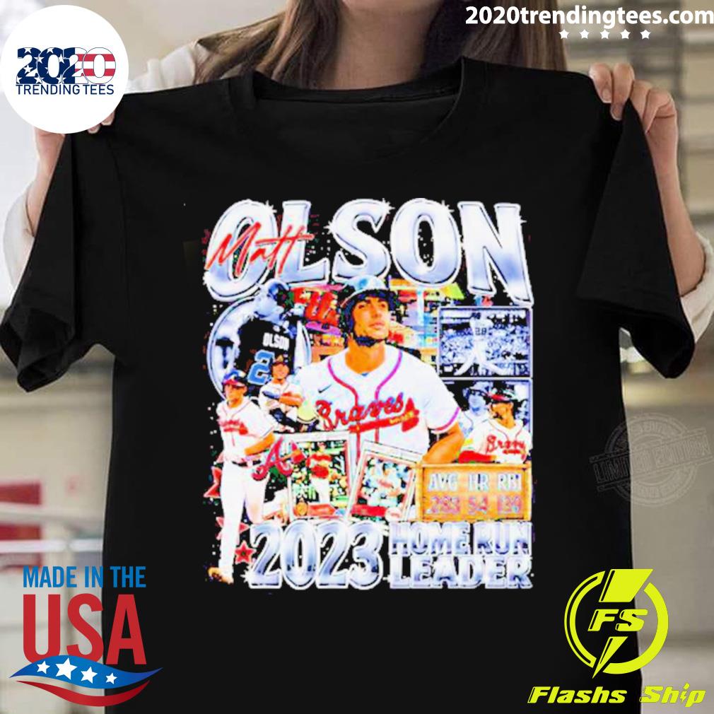 Official matt Olson Avg Hr Rbi 283 54 139 2023 Home Run Leader Atlanta Braves  T-Shirts, hoodie, tank top, sweater and long sleeve t-shirt