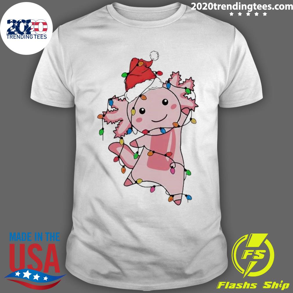 Official axolotl Light Pink Christmas T-shirt