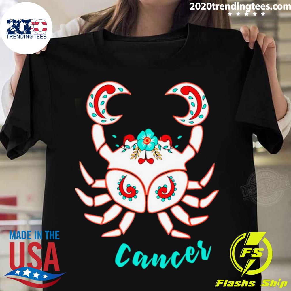 Official boho Zodiac Sign Cancer Astrology Watercolor T-shirt