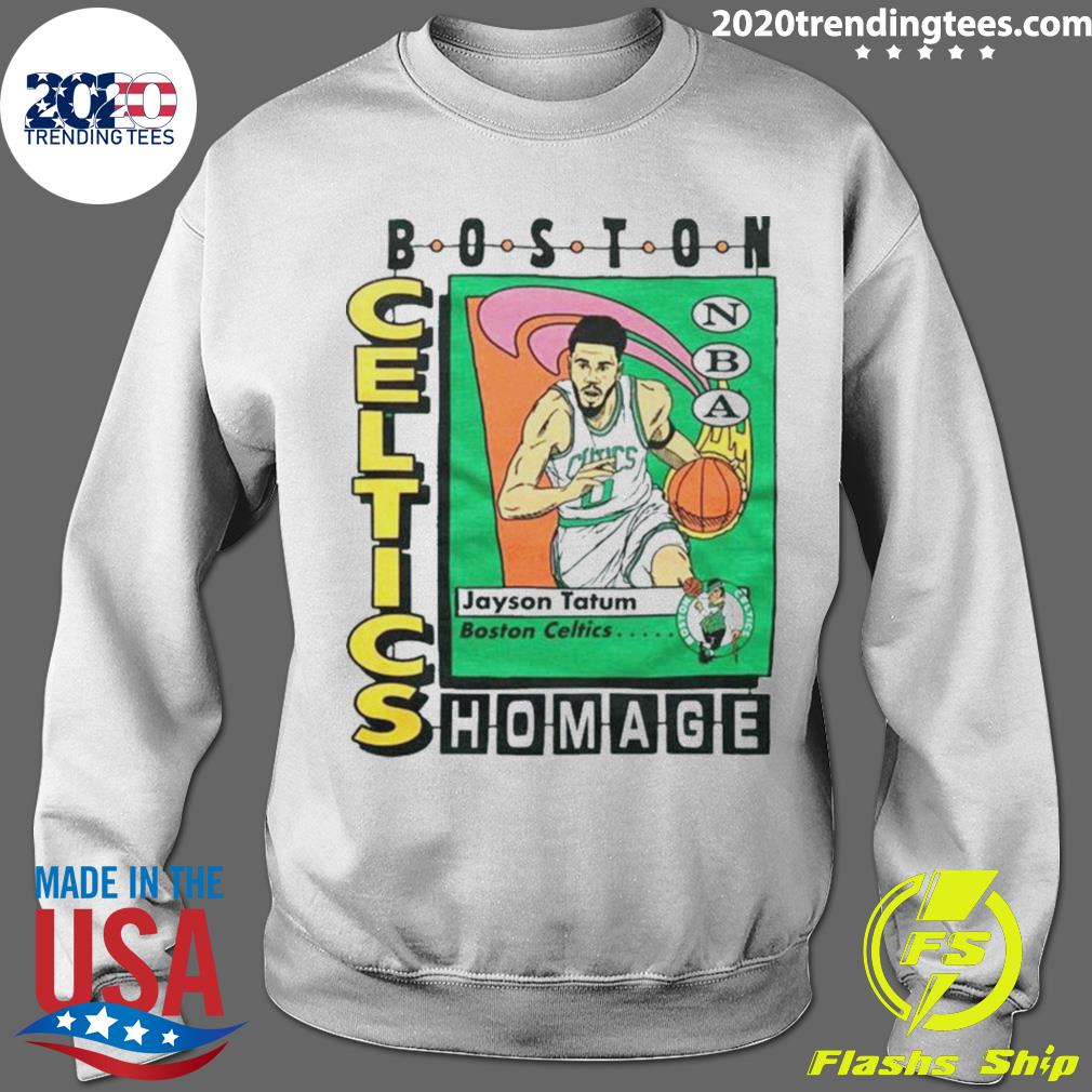 Official Boston celtics trading card jayson tatum homage retro T-shirt,  hoodie, tank top, sweater and long sleeve t-shirt