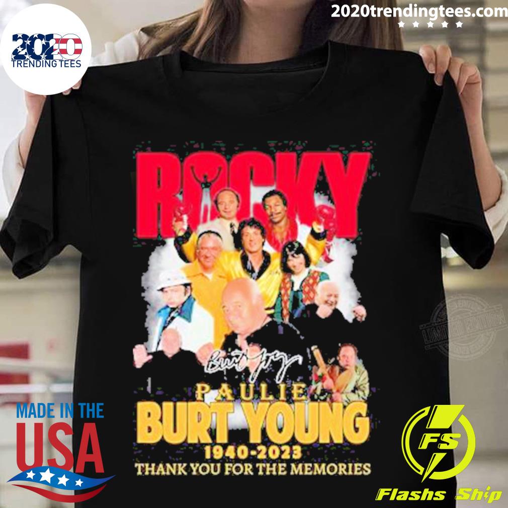Official burt Young Paulie Rocky 1940-2023 Thank You For The Memories Signature Shir