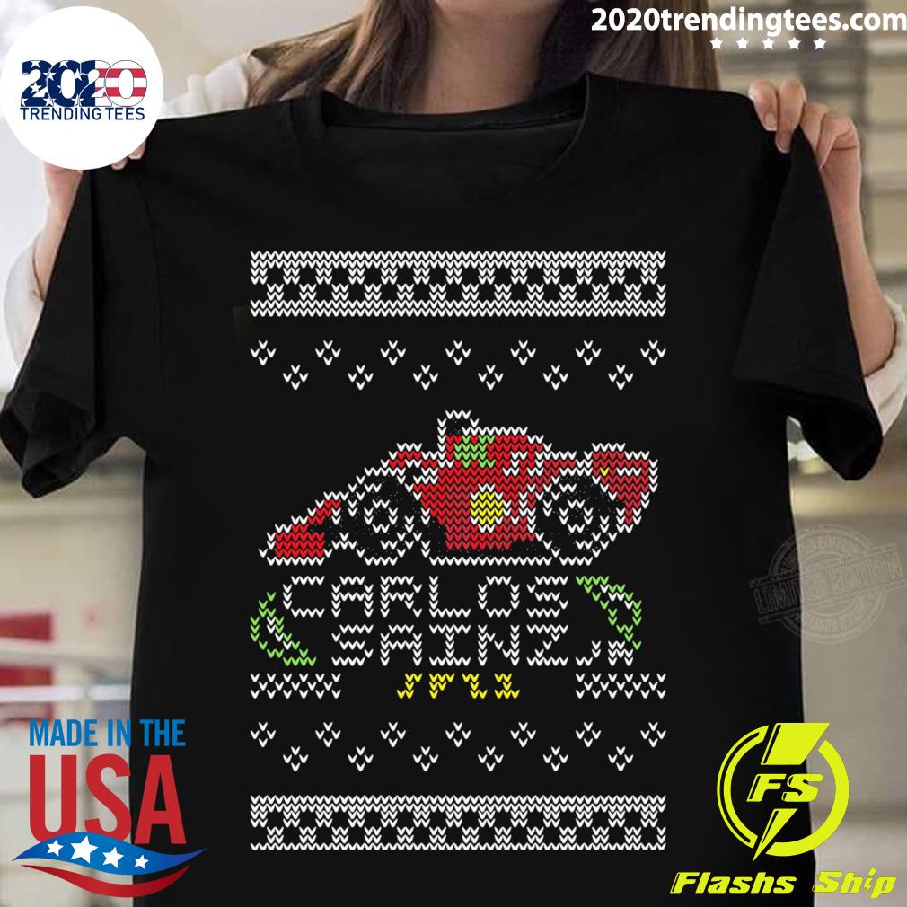 Official christmas Pixel Carlos 55 Sainz T-shirt