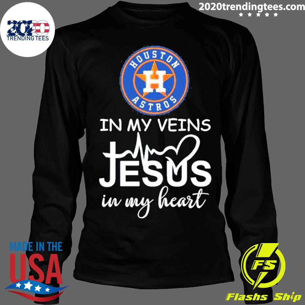 Houston astros october in my veins Jesus in my heart 2023 T-Shirt