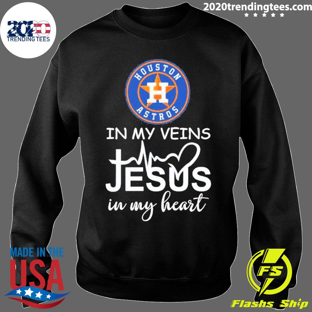 Houston Astros Logo 2023 In My Veins Jesus In My Heart Shirt