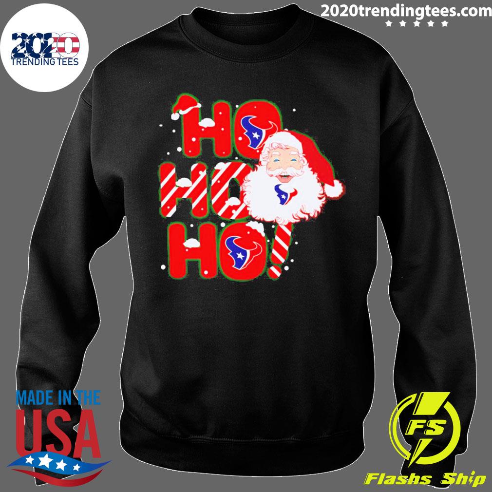 Houston Texans NFL Football Ho Ho Ho Santa Claus Merry Christmas Shirt Youth  T-Shirt