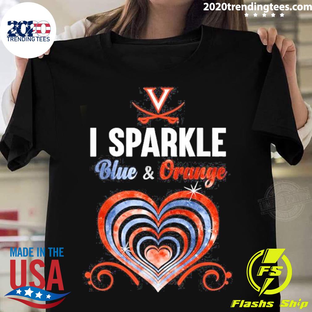 Official i Sparkle Blue And Orange Virginia Cavaliers T-shirt