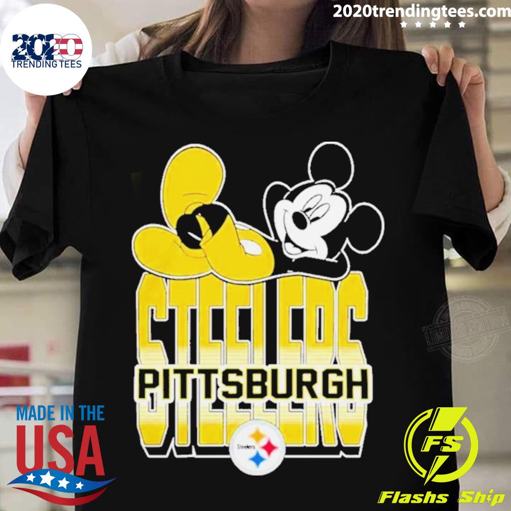 Official junkfood X Nfl Steelers Mickey Kick Logo T-shirt