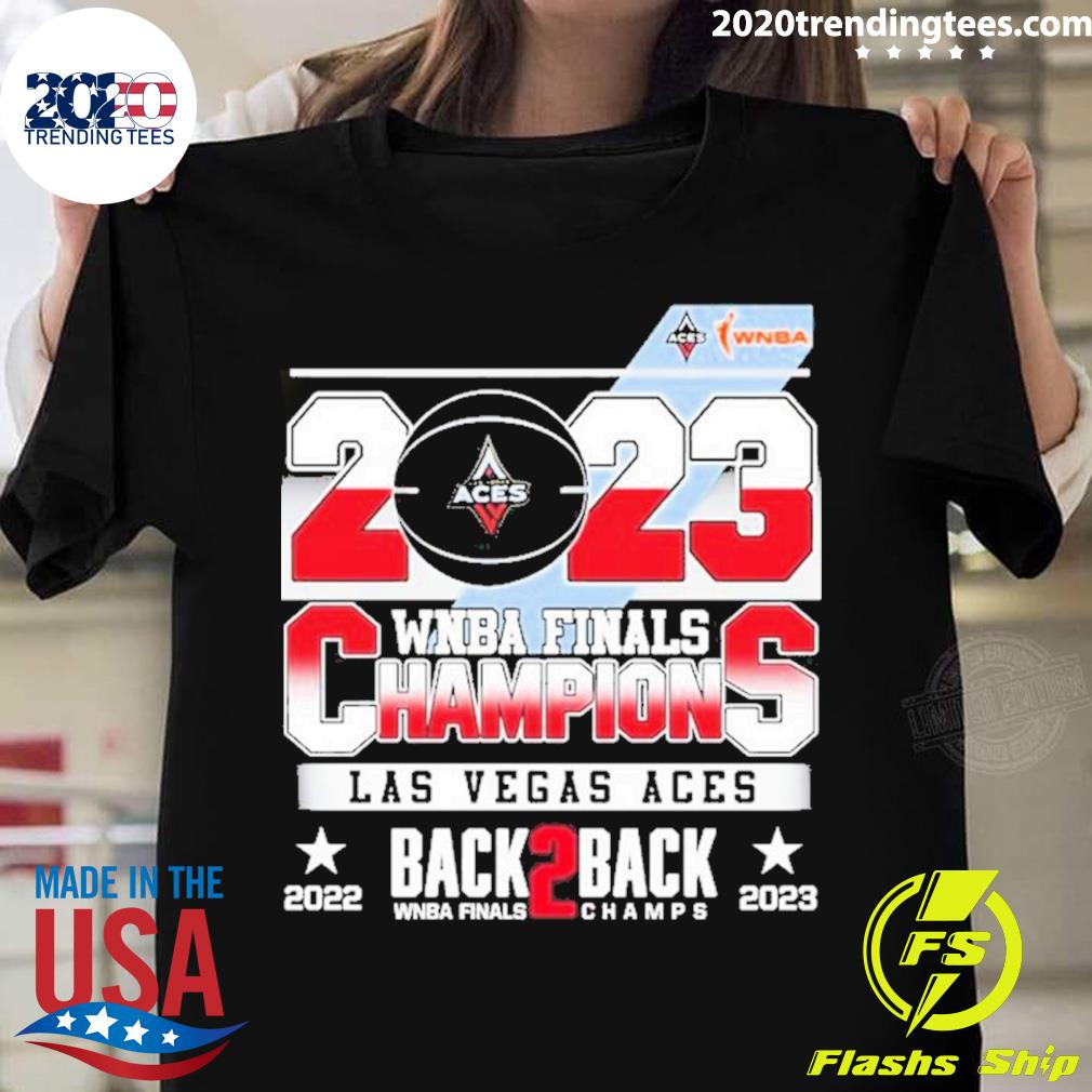 Back 2 Back WNBA 2022 2023 Las Vegas ACES Champions T Shirt - Limotees
