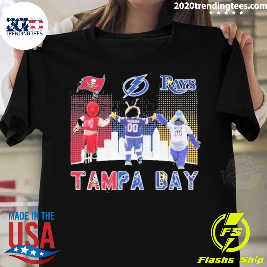 Tampa Bay Buccaneers Bay Rays Bay Lightning skyline logo shirt