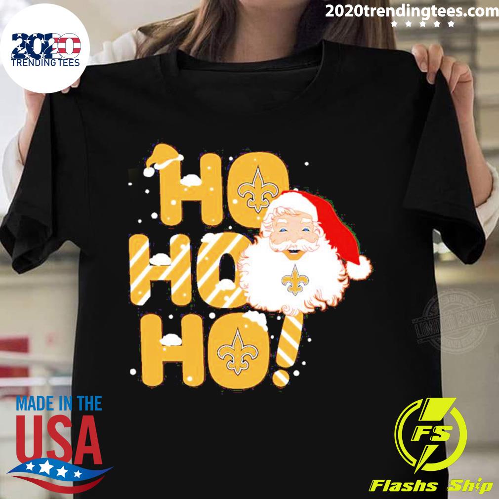 New Orleans Saints Santa Ho Ho Ho Christmas Shirt - NVDTeeshirt