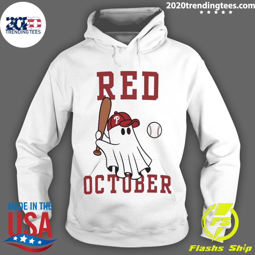 Phillies Philly Red October Cute Ghost T-shirt, hoodie, longsleeve