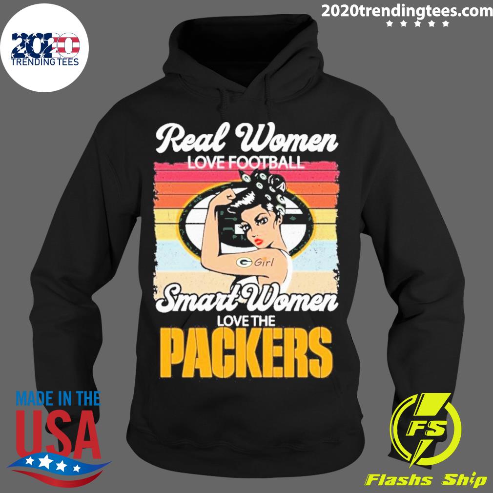 Original Real Women Love Football Smart Women Love The Green Bay Packers  Diamond Heart T-shirt,Sweater, Hoodie, And Long Sleeved, Ladies, Tank Top