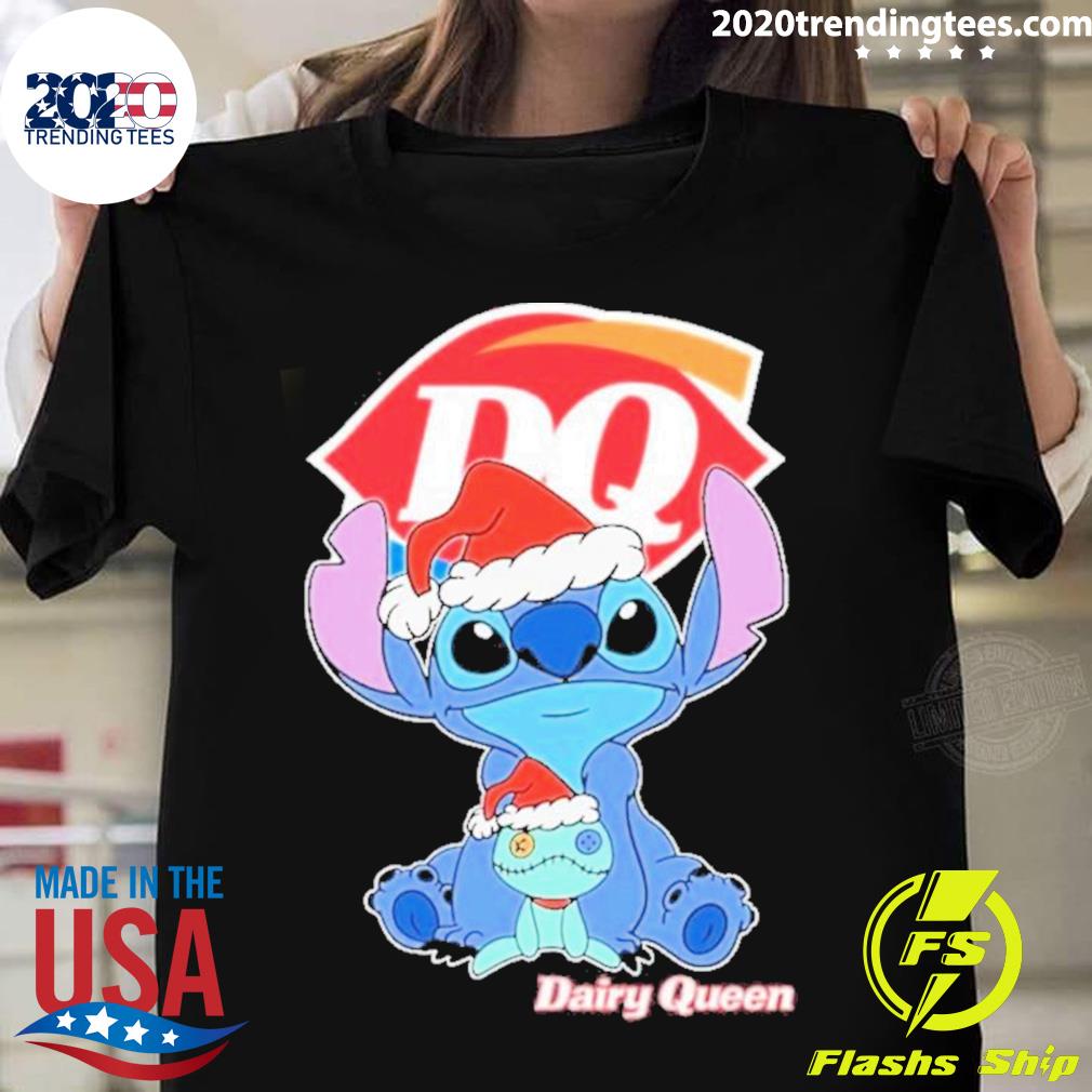 Official santa Stitch And Lilo Dairy Queen Christmas T-shirt