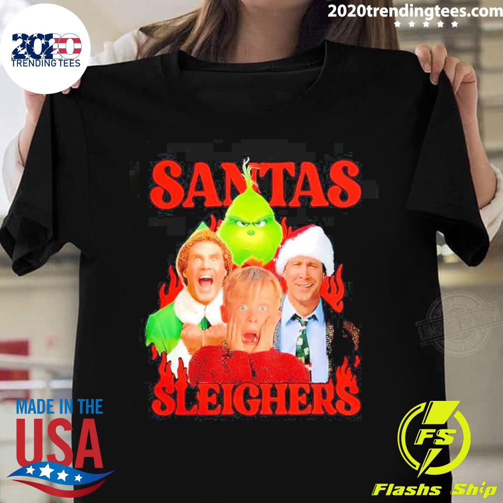 Official santas Sleighers Christmas Rock Tour T-shirt