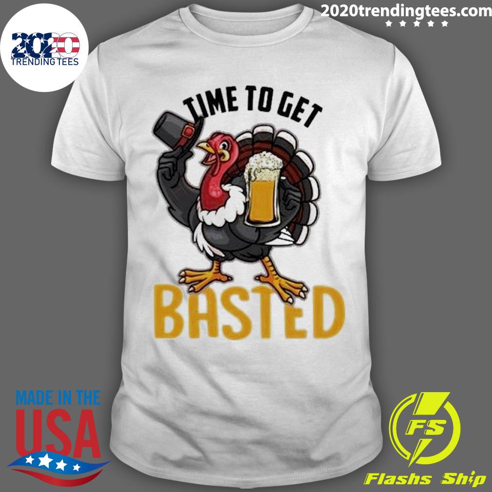 Official time To Get Basted Funny Turkey Thanksgiving T-shirt