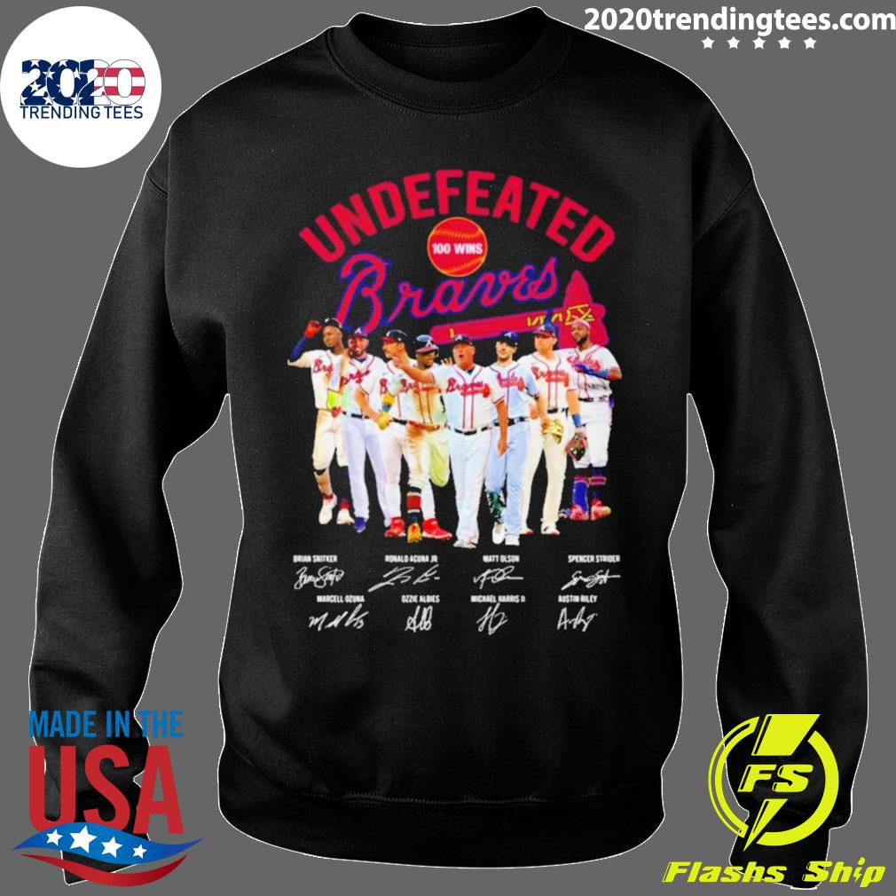 Undefeated Perfect 100 Wins Atlanta Braves Signatures T Shirt