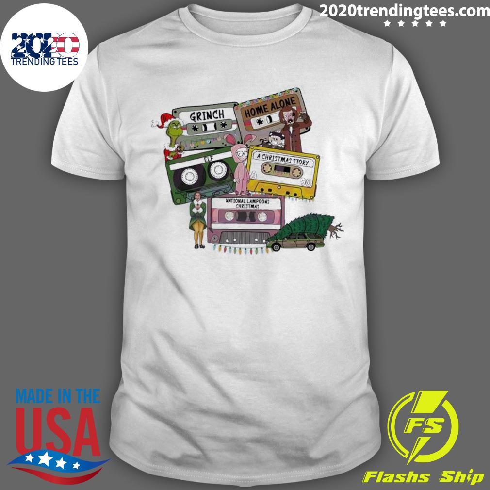 Official vintage Christmas Movies Cassette Tapes T-shirt