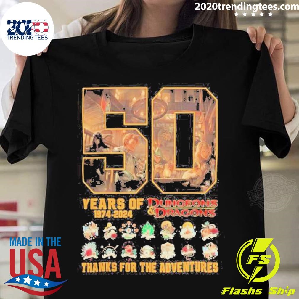 50 Years Of 1974-2024 Dungeons & Dragons Thank You For The Memories T-shirt
