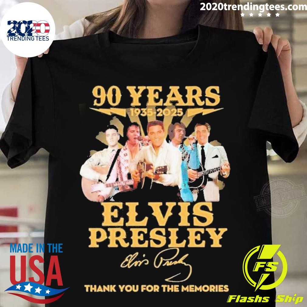 90 Years 1935-2025 Elvis Presley Thank You For The Memories T-shirt