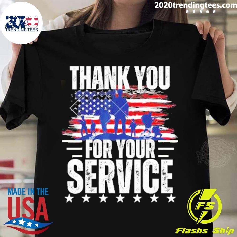 American Veteran Thank You For Your Service Vintage T-shirt