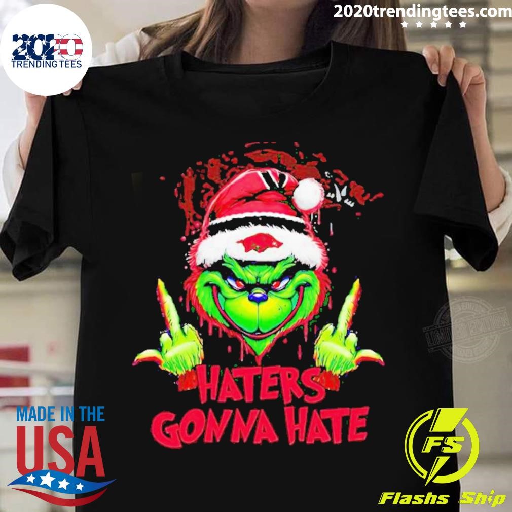 Arkansas Razorbacks Grinch Haters Gonna Hate Christmas T-shirt