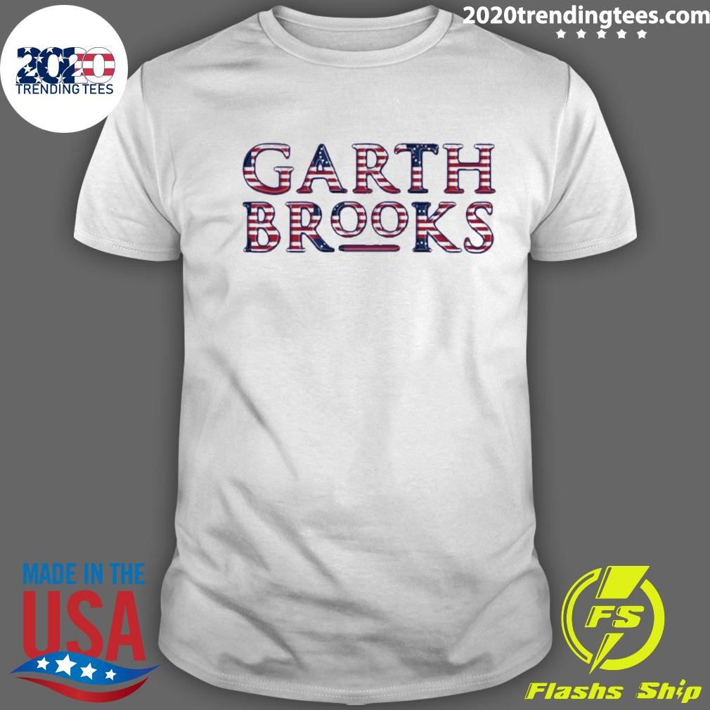 Awesome Garth Brooks America Flag Title T-shirt