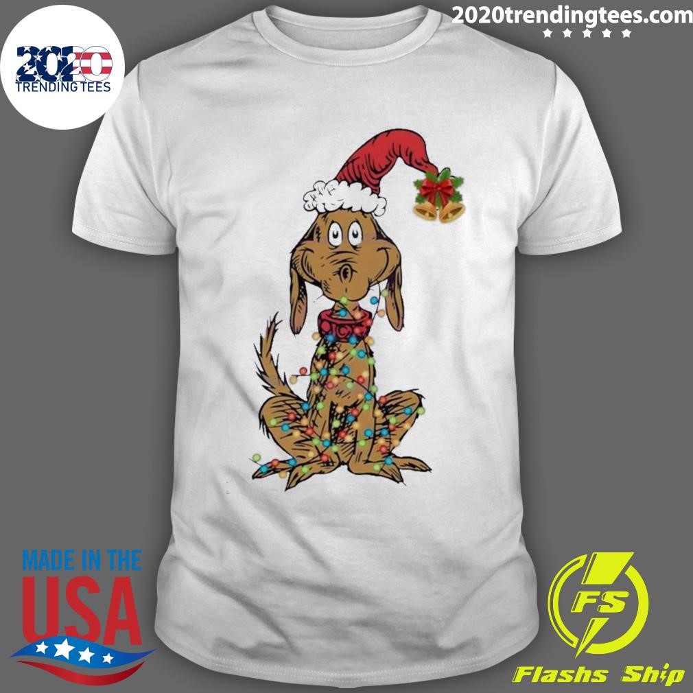 Awesome Grinch Dog Max Christmas Lights T-shirt