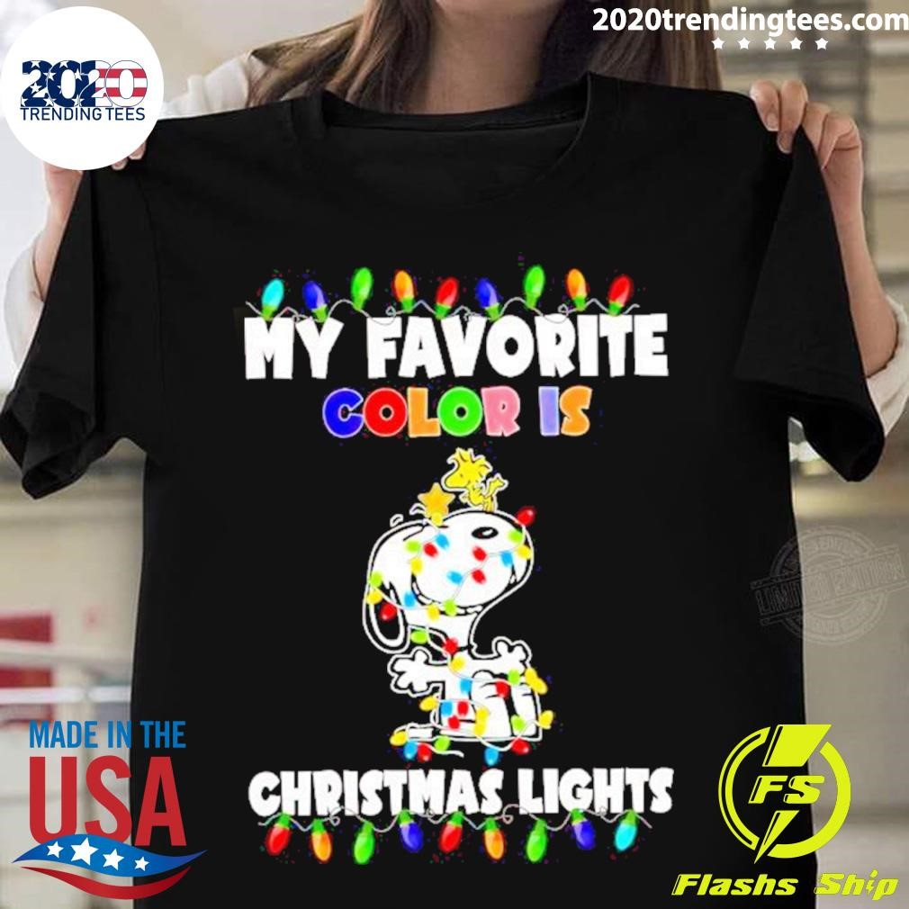 Awesome PSnoopy My Favorite Color Is Christmas Light Shirt