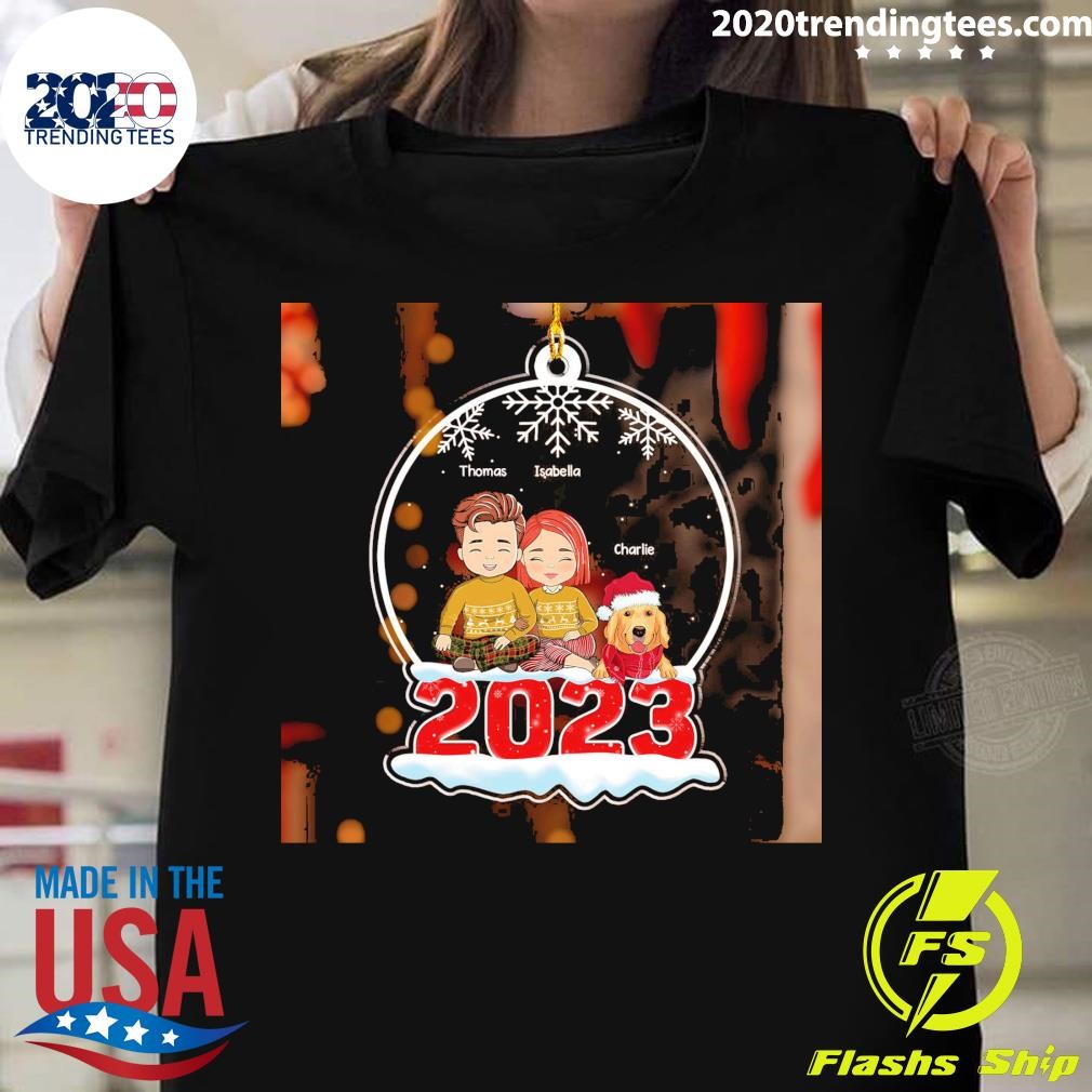Awesome Snow Globe With Pet Personalized Custom Acrylic Ornament T-shirt
