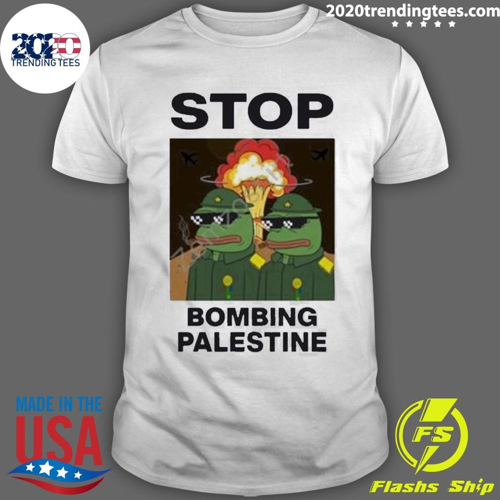 Awesome Stop Bombing Palestine Tee T-shirt