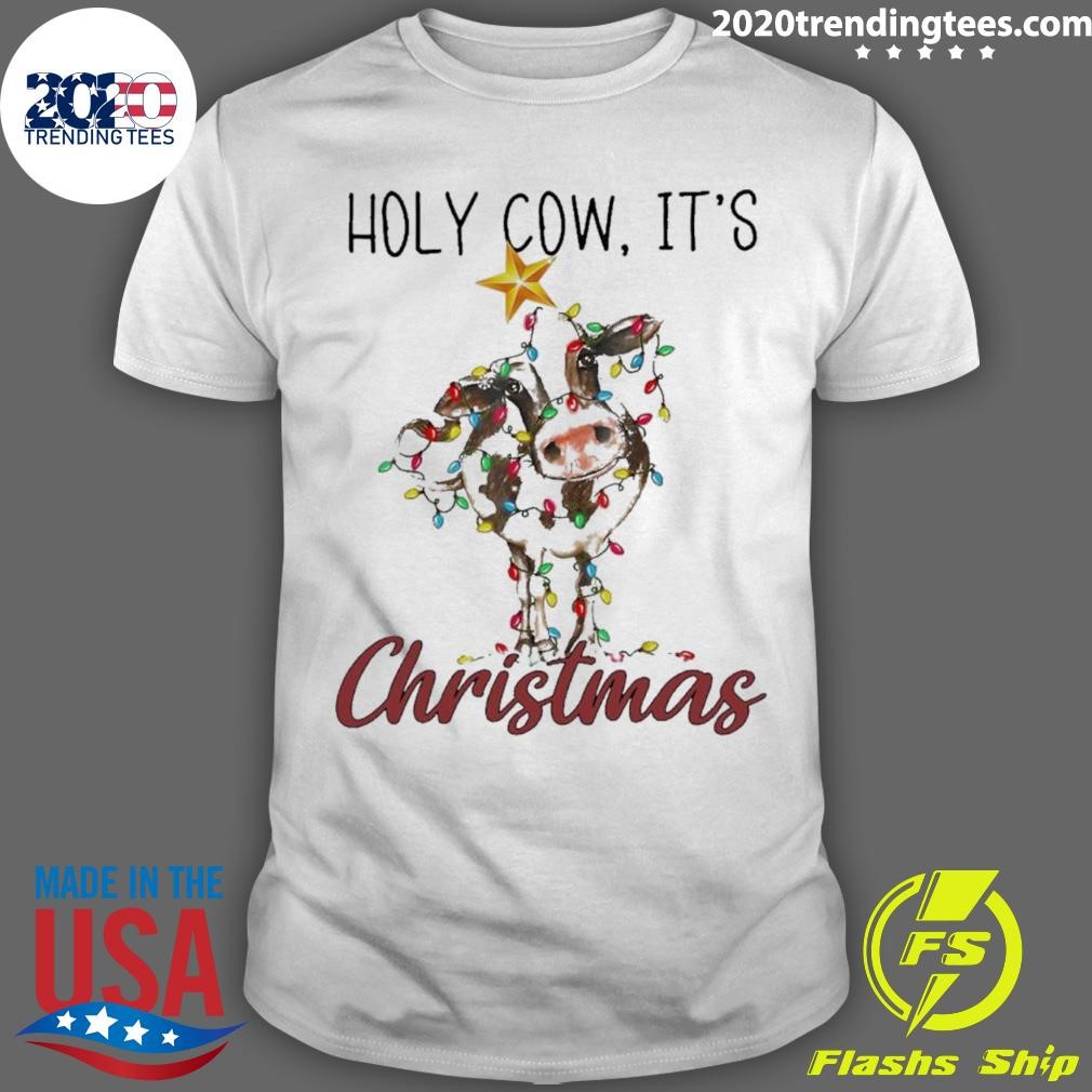 Best Cow Light Holy Cow, It’s Christmas T-shirt