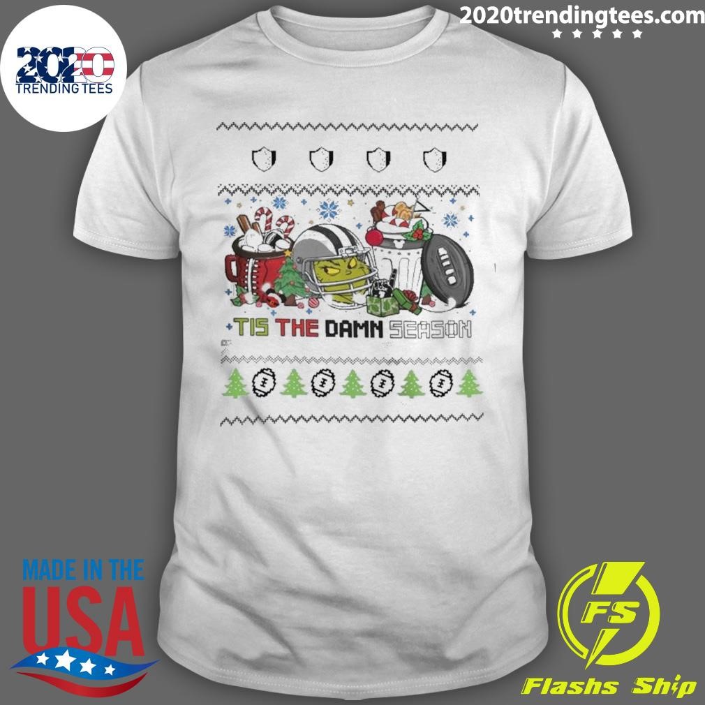 Best The Grinch Las Vegas Raiders Tis The Damn Season Ugly Christmas T-shirt