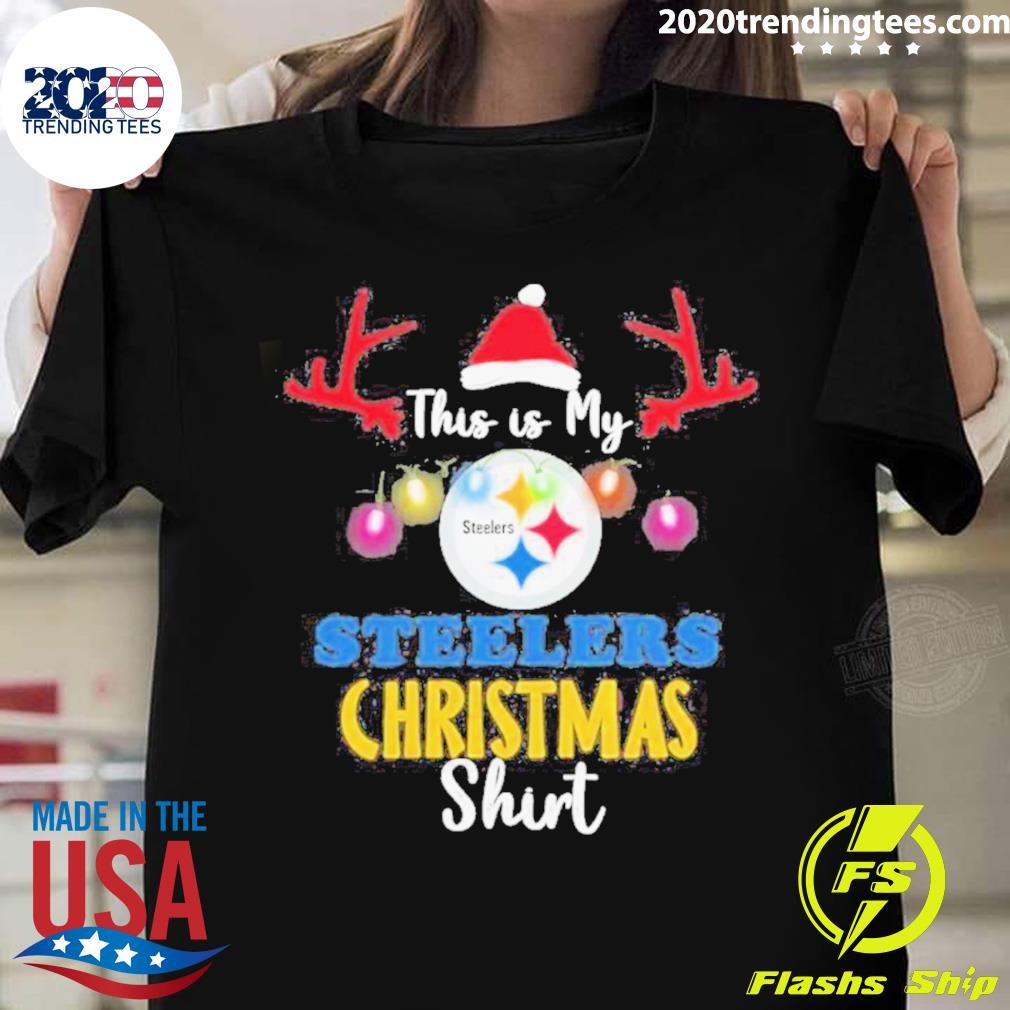 Best This Is My Football Pittsburgh Steeler Christmas T-shirt