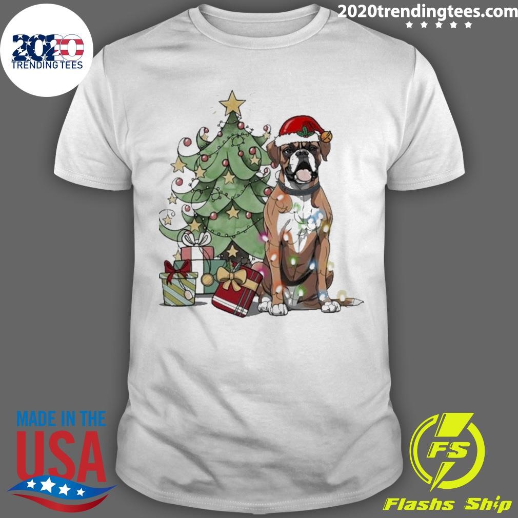Boxer Dog Christmas Tree T-shirt